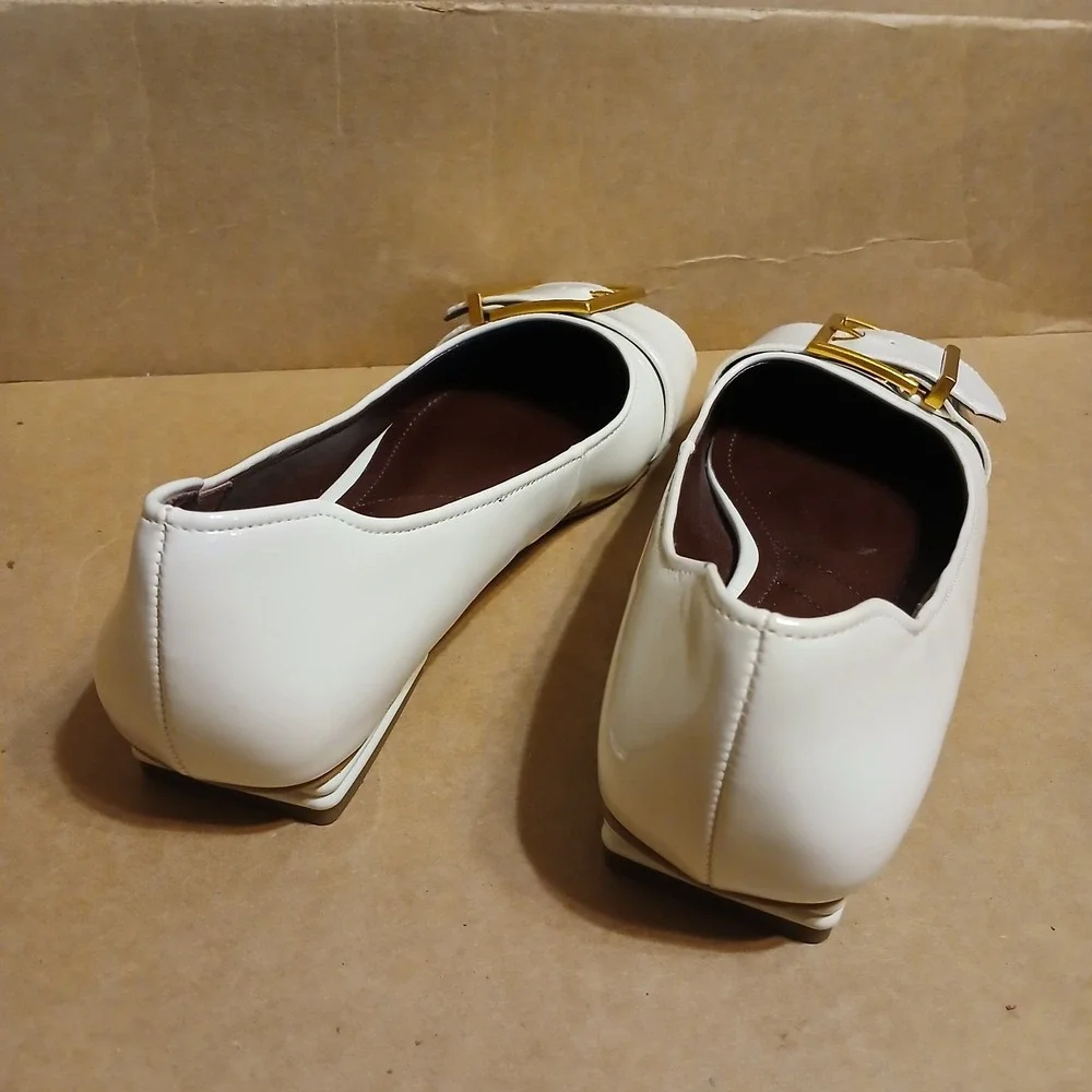 Franco Sarto Women's 8 M Tahlia Ballet Flat Cream Gold Business Casual Work - Picture 4 of 8